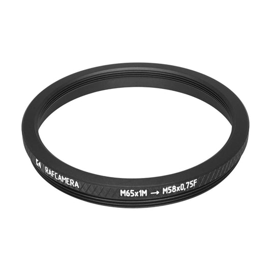M65x1 male to M58x0.75 female thread adapter