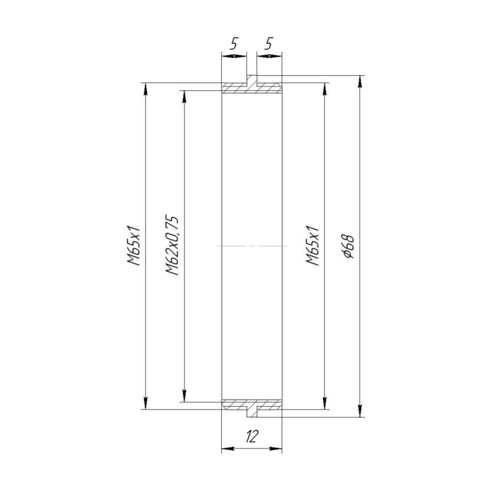 M65x1 male to M65x1 male thread adapter