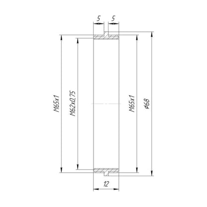 M65x1 male to M65x1 male thread adapter