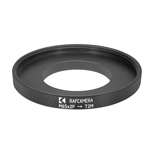 M65x2 female to M42x0.75 (T2) male thread adapter