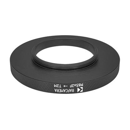 M65x2 female to M42x0.75 (T2) male thread adapter