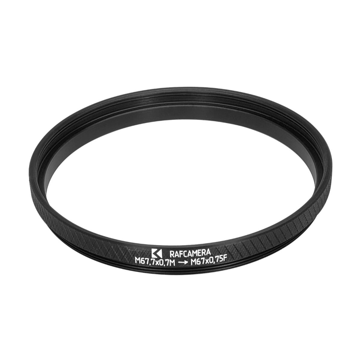 M67.7x0.7 to M67x0.75 step-down ring for Schneider Cinelux-Ultra 2/90mm lens
