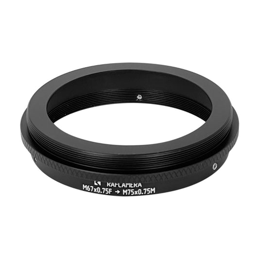 M67x0.75 female to M75x0.75 male thread adapter for Sankor 5E
