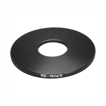 M67x0.75 male to M26x0.75 female thread adapter