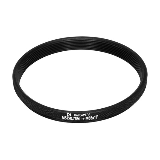 M67x0.75 male to M65x1 female thread adapter