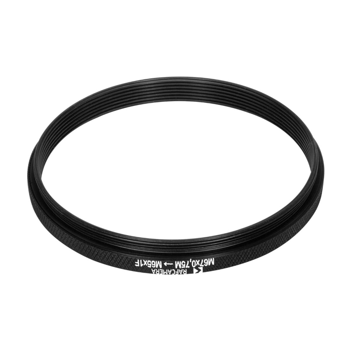 M67x0.75 male to M65x1 female thread adapter