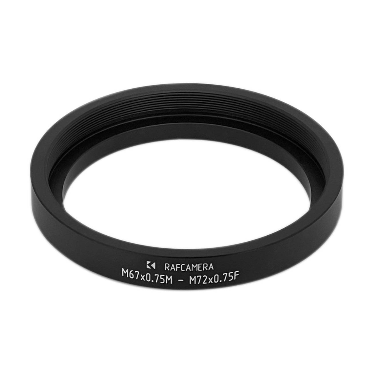 M67x0.75 male to M72x0.75 female thread adapter