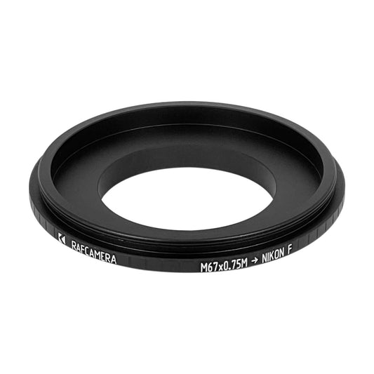 Reverse M67x0.75 male thread to Nikon F camera mount adapter