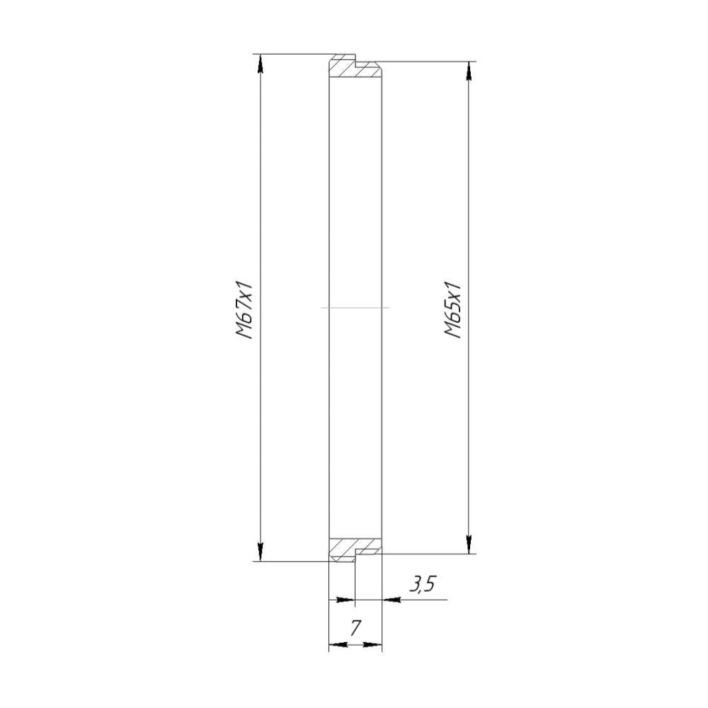 M67x1 male to M65x1 male thread adapter