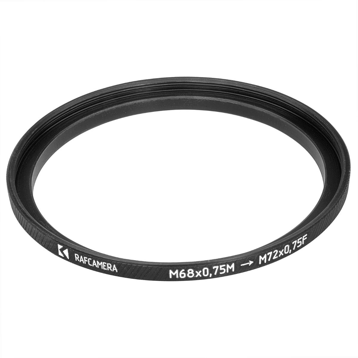 M68x0.75 male to M72x0.75 female thread adapter (68mm to 72mm step-up ring)