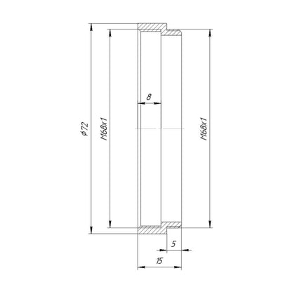 M68x1 female to M68x1 male thread adapter (10mm extender)