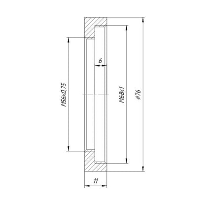 M68x1 female to M56x0.75 female thread adapter