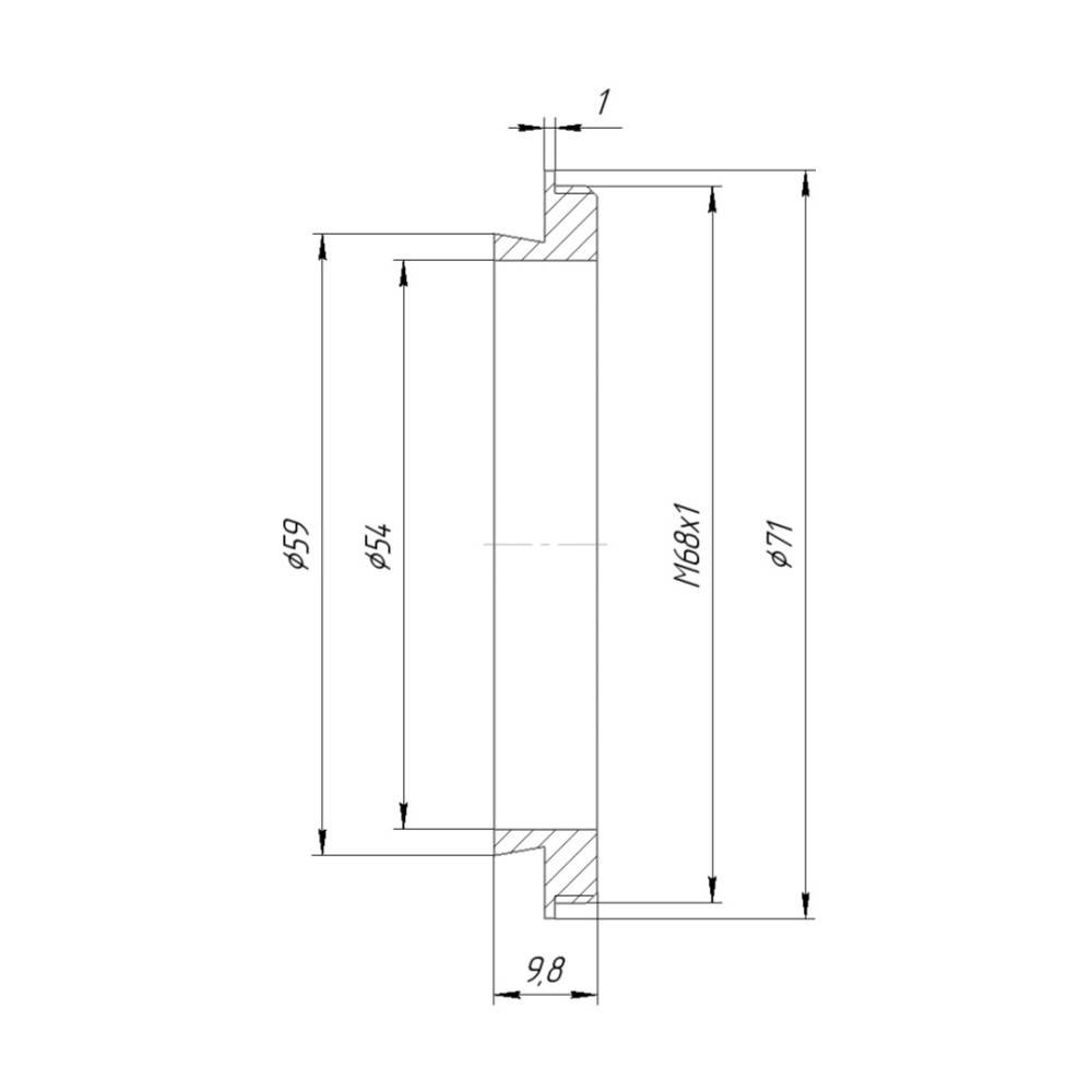 M68x1 male thread to 59mm ONAG dovetail mount adapter