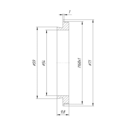 M68x1 male thread to 59mm ONAG dovetail mount adapter