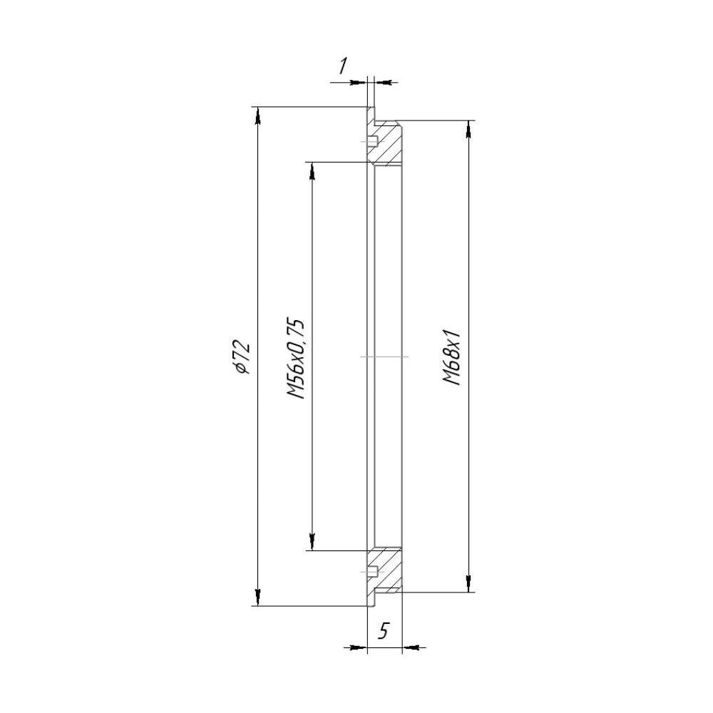 M68x1 male to M56x0.75 female thread adapter