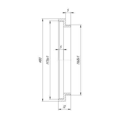 M68x1 male to M76x1 female thread adapter
