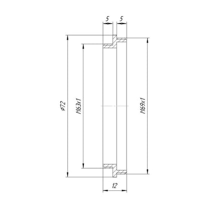M69x1 male to M63x1 male thread adapter