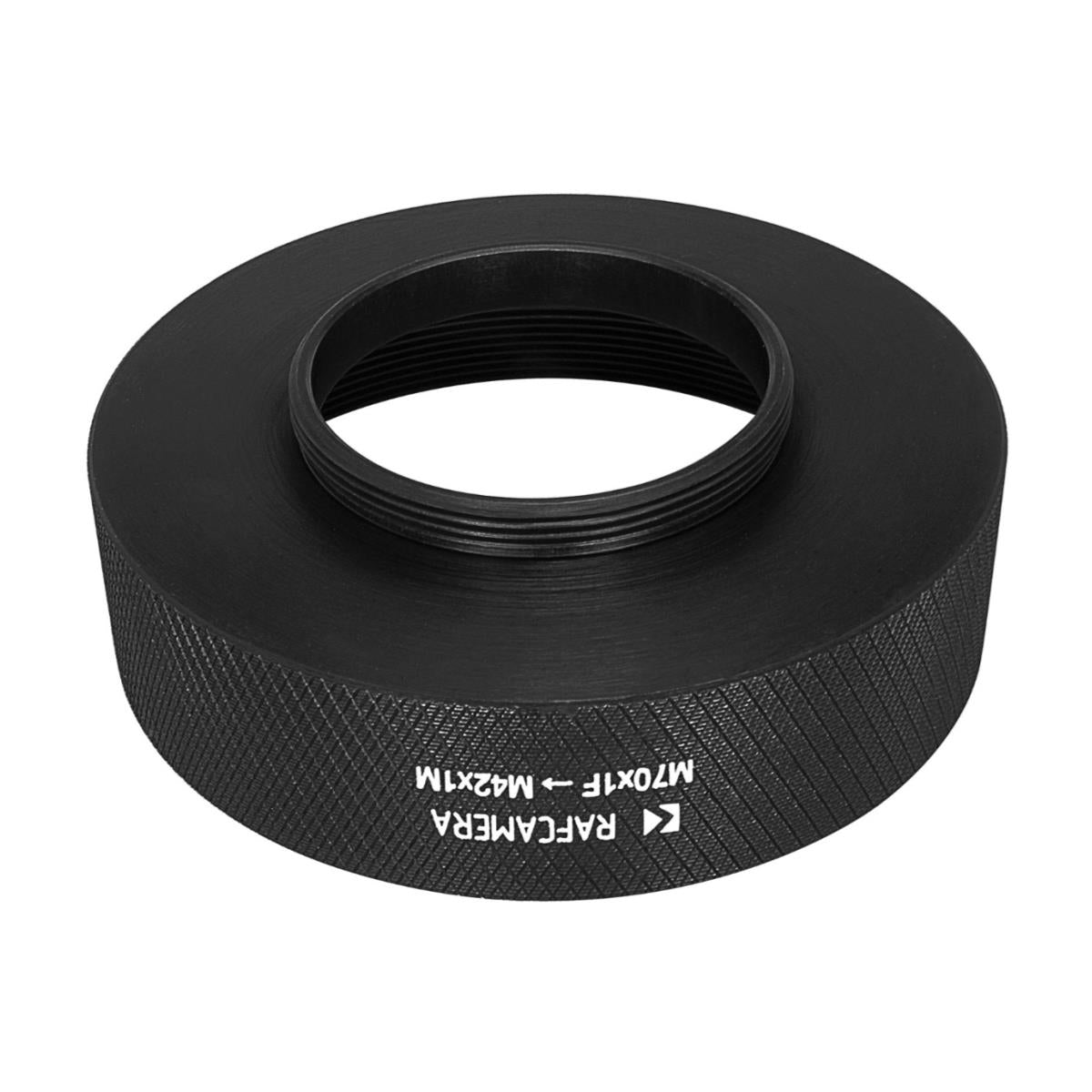 M70x1 female to M42x1 male thread adapter for TV-Heligon 0.75/42mm lens