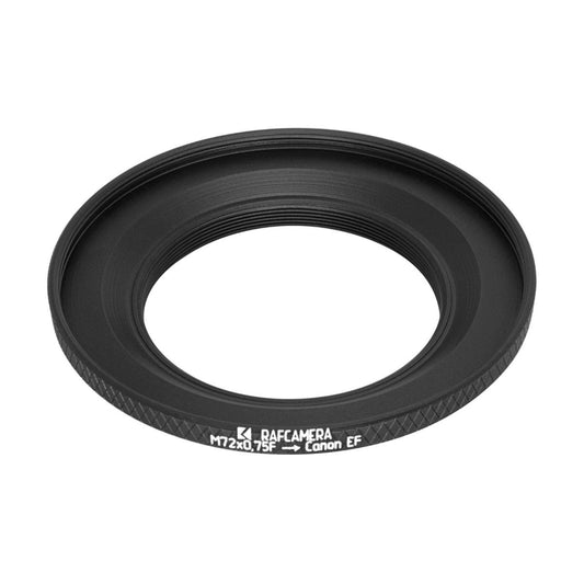 M72x0.75 female thread to Canon EOS EF mount camera adapter