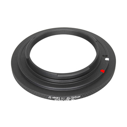 M72x0.75 female thread to Canon EOS EF mount camera adapter