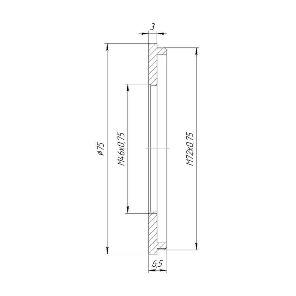 M72x0.75 male to M46x0.75 female thread adapter