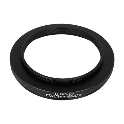 M72x0.75 male to M58x0.75 male thread adapter