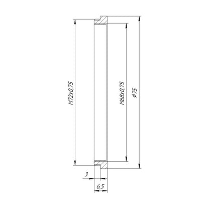 M72x0.75 male to M68x0.75 female thread adapter (step-down ring) for FM Lens