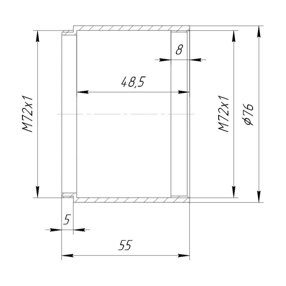 M72x1 thread extender (50mm long)