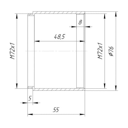 M72x1 thread extender (50mm long)