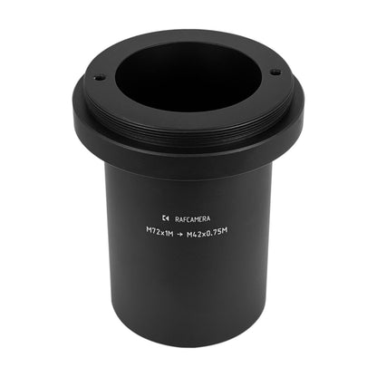 M72x1 male to M42x0.75 (T2) male thread adapter, 90mm