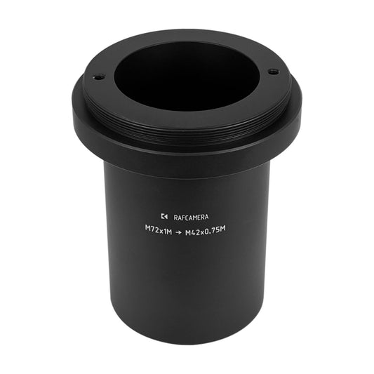 M72x1 male to M42x0.75 (T2) male thread adapter, 90mm