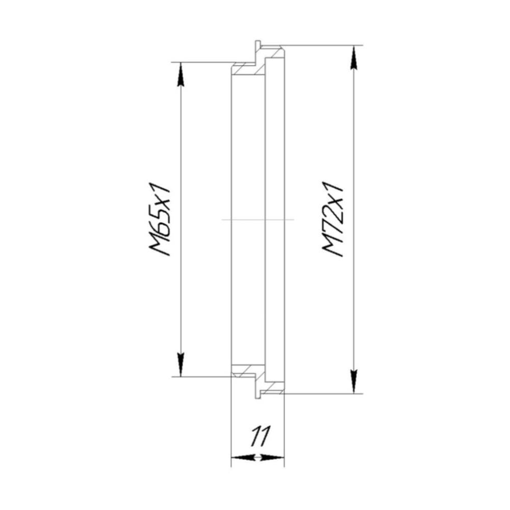 M72x1 male to M65x1 male thread adapter