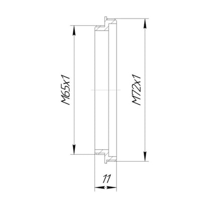 M72x1 male to M65x1 male thread adapter