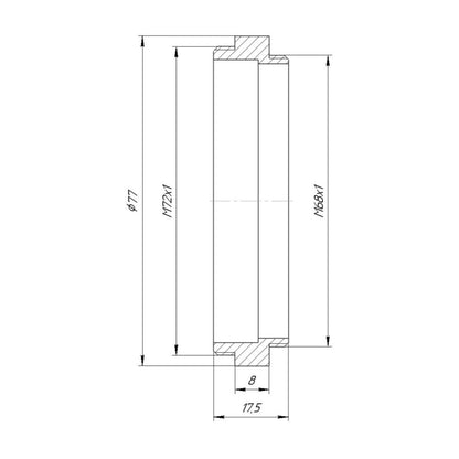 M72x1 male to M68x1 male thread adapter for Takahashi FSQ-106 telescope