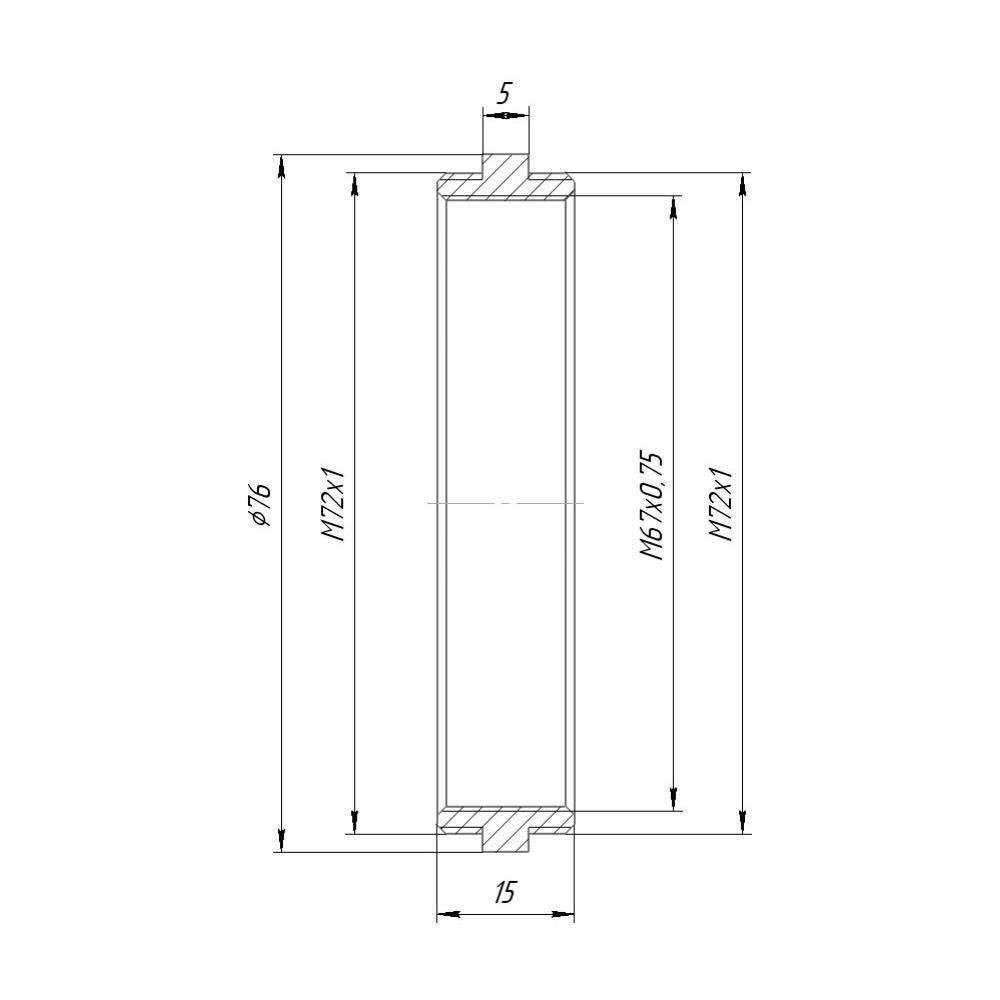 M72x1 male to M72x1 male thread adapter