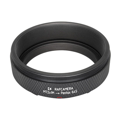 M72x1 male thread to Pentax 645 camera mount adapter, 12.83mm