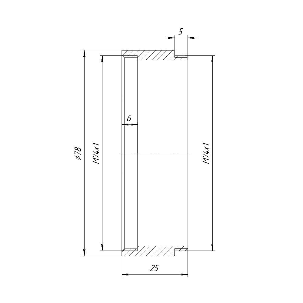 M74x1 thread extender (20mm)