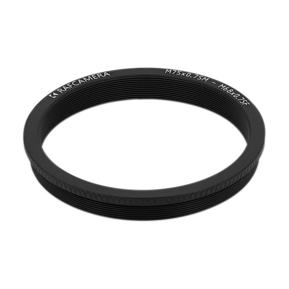 M75x0.75 male to M68x0.75 female thread adapter