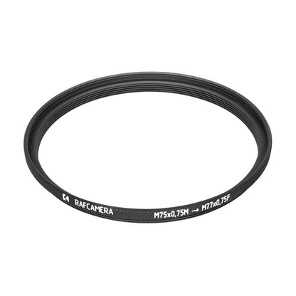 M75x0.75 male to M77x0.75 female thread adapter, 3.5mm thread