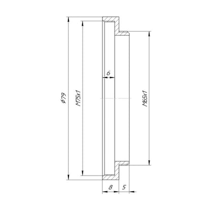M75x1 female to M65x1 male thread adapter