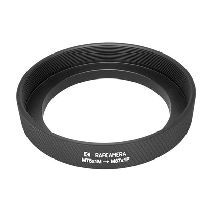 M75x1 male to M87x1 female thread adapter