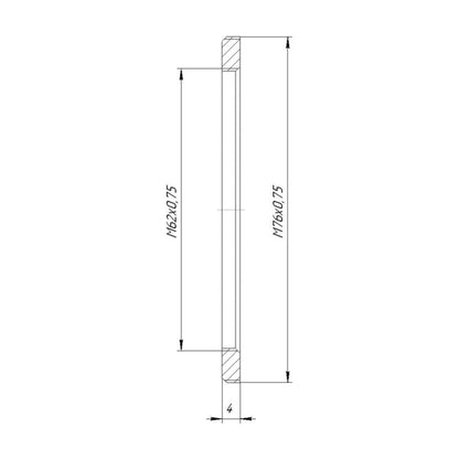 M76x0.75 male to M62x0.75 female thread adapter (62mm step-down ring for Lenar)