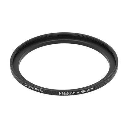M76x0.75 male to M82x0.75 female thread adapter (76mm to 82mm step-up ring)