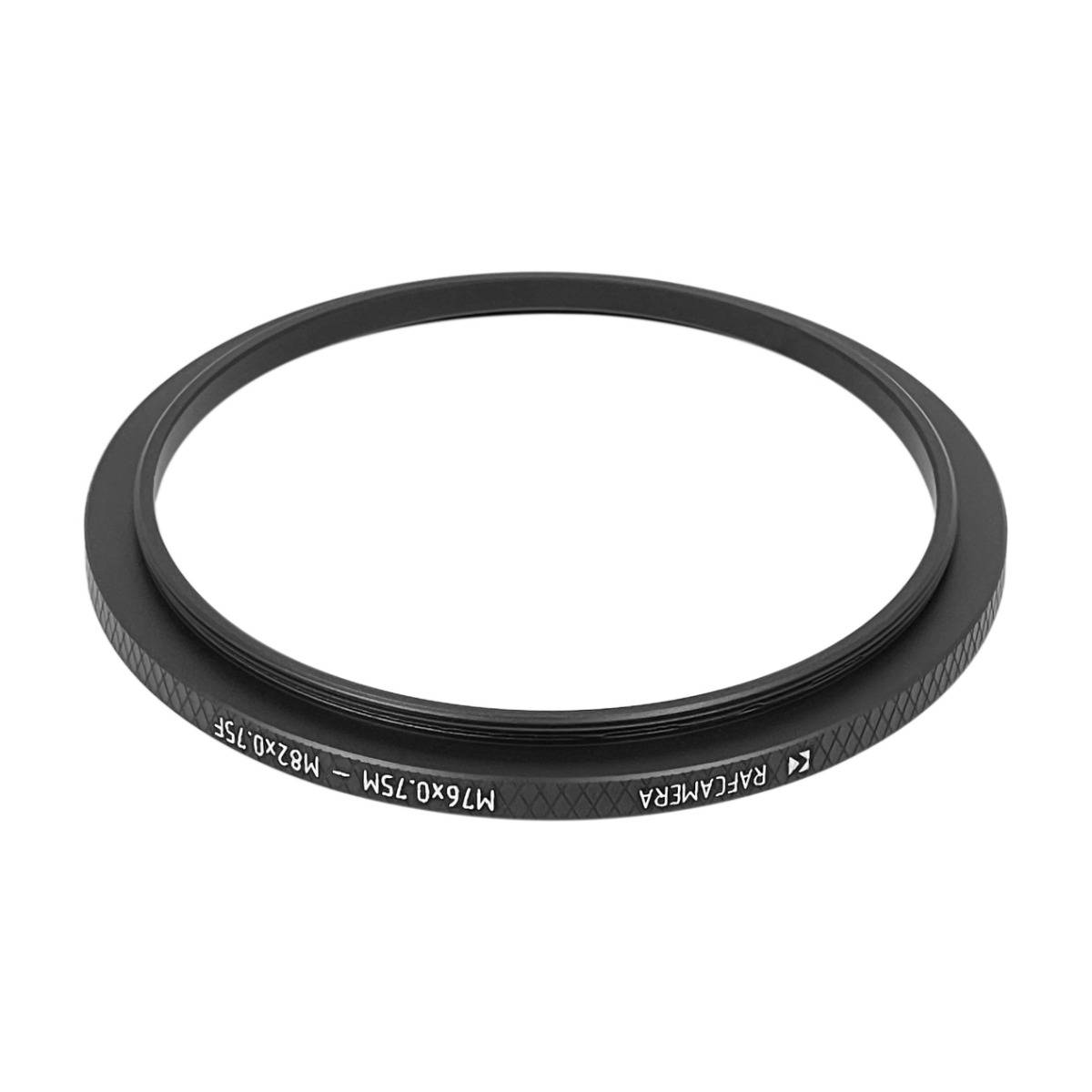 M76x0.75 male to M82x0.75 female thread adapter (76mm to 82mm step-up ring)