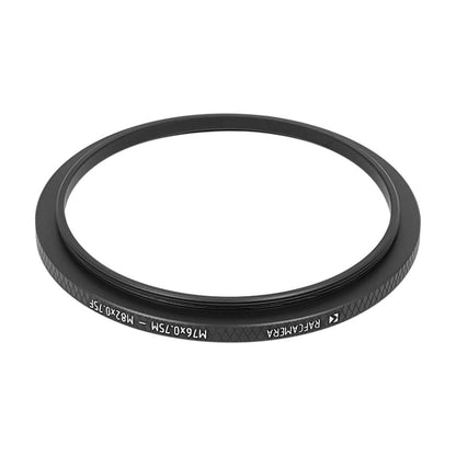 M76x0.75 male to M82x0.75 female thread adapter (76mm to 82mm step-up ring)