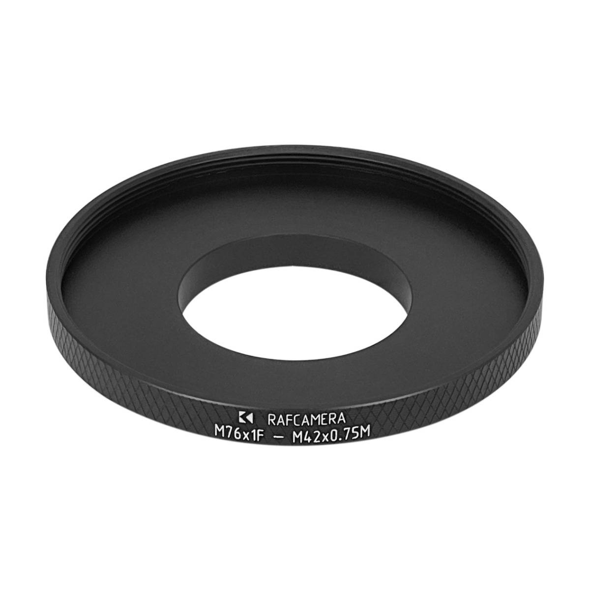 M76x1 female to M42x0.75 male thread adapter