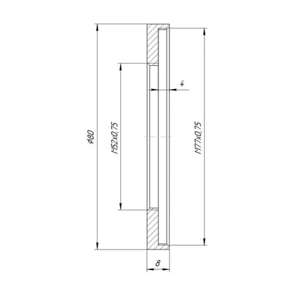 M77x0.75 female to M52x0.75 female thread adapter