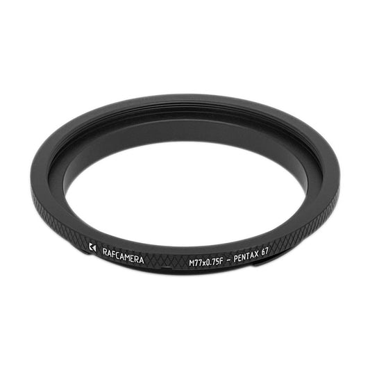 M77x0.75 female thread to Pentax 67 camera mount adapter