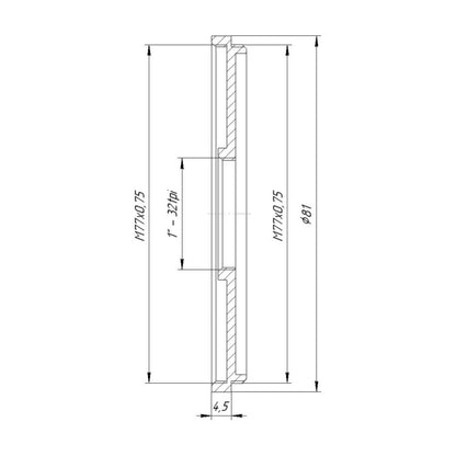 M77x0.75 male to C-mount female thread adapter
