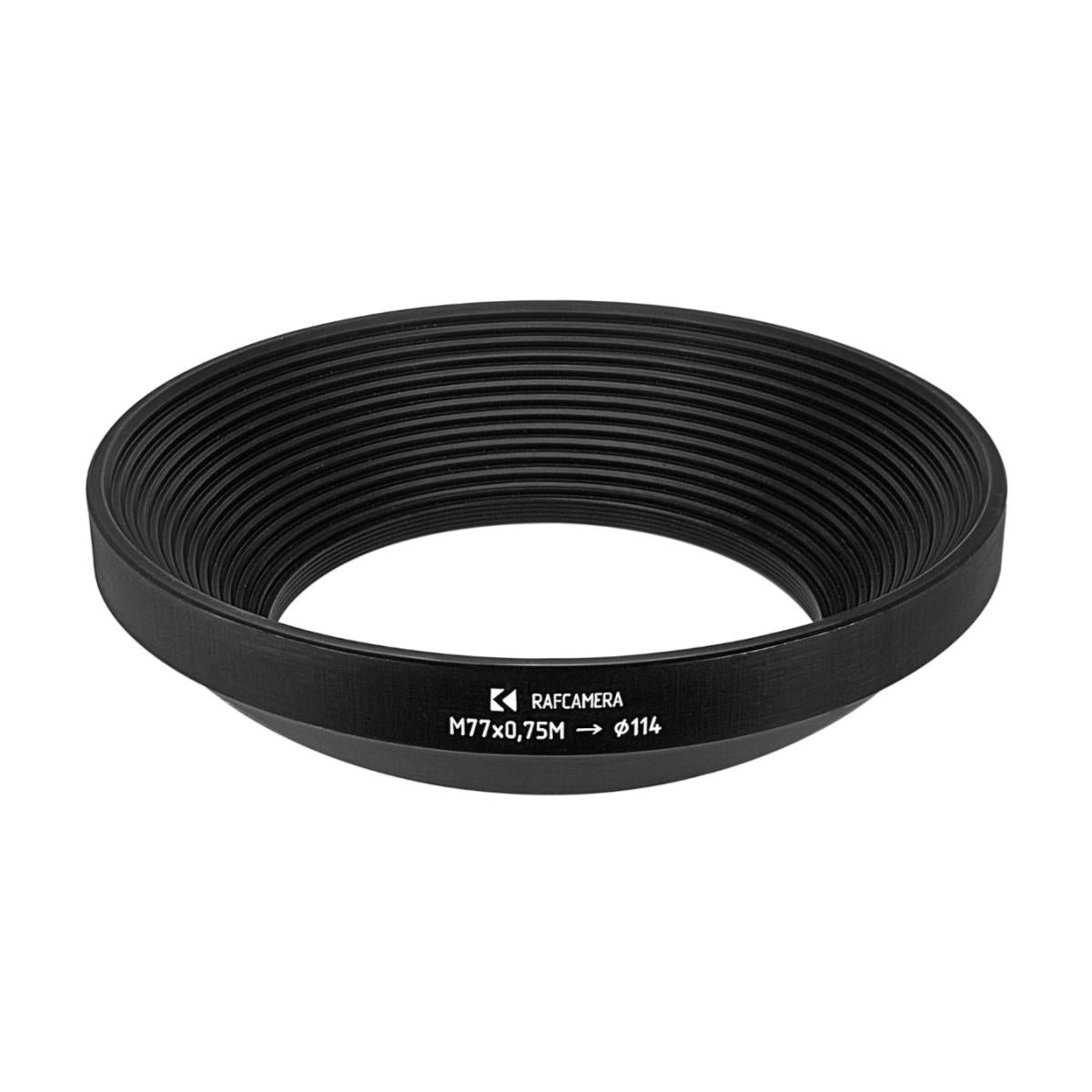 M77x0.75 male thread to 114mm outer diameter adapter
